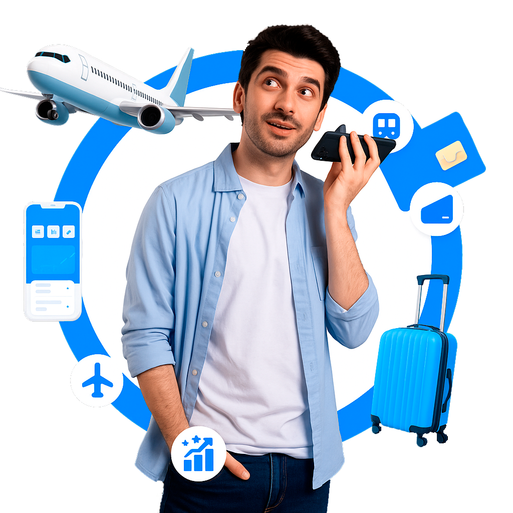 Homem conectado falando no telefone